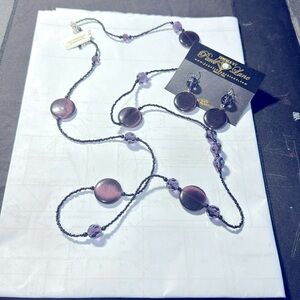 Purple Rain Necklace with earrings